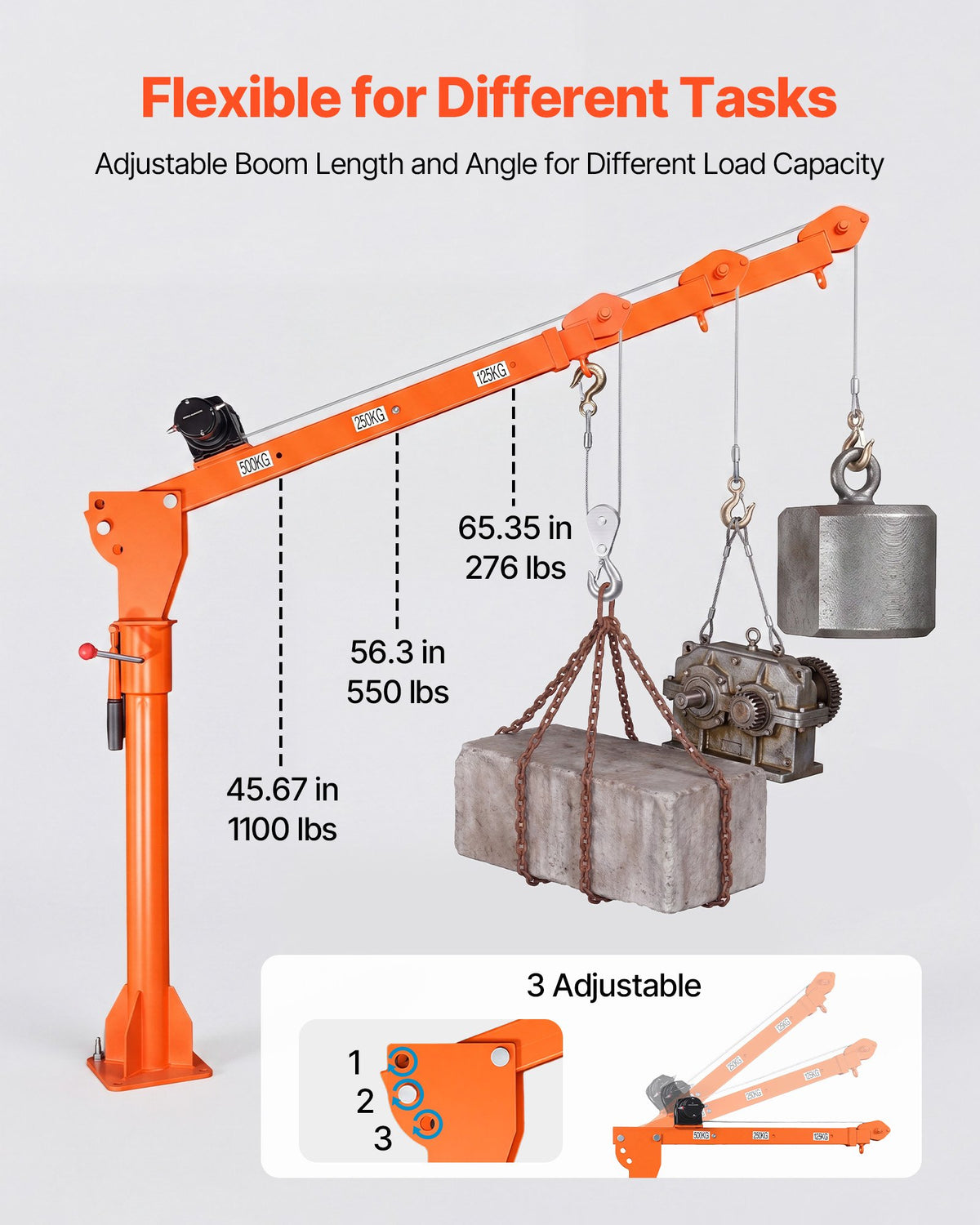 Electric Truck Crane, 499 kg Pickup Truck Crane with 12V Electric Winch, 360° Rotating Telescopic Boom, Premium Galvanized Steel, Foldable Pickup Bed Jib for Machine Lumber Attic Lifting