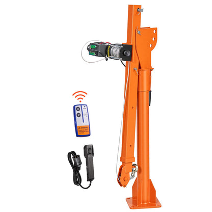 Electric Truck Crane, 499 kg Pickup Truck Crane with 12V Electric Winch, 360° Rotating Telescopic Boom, Premium Galvanized Steel, Foldable Pickup Bed Jib for Machine Lumber Attic Lifting