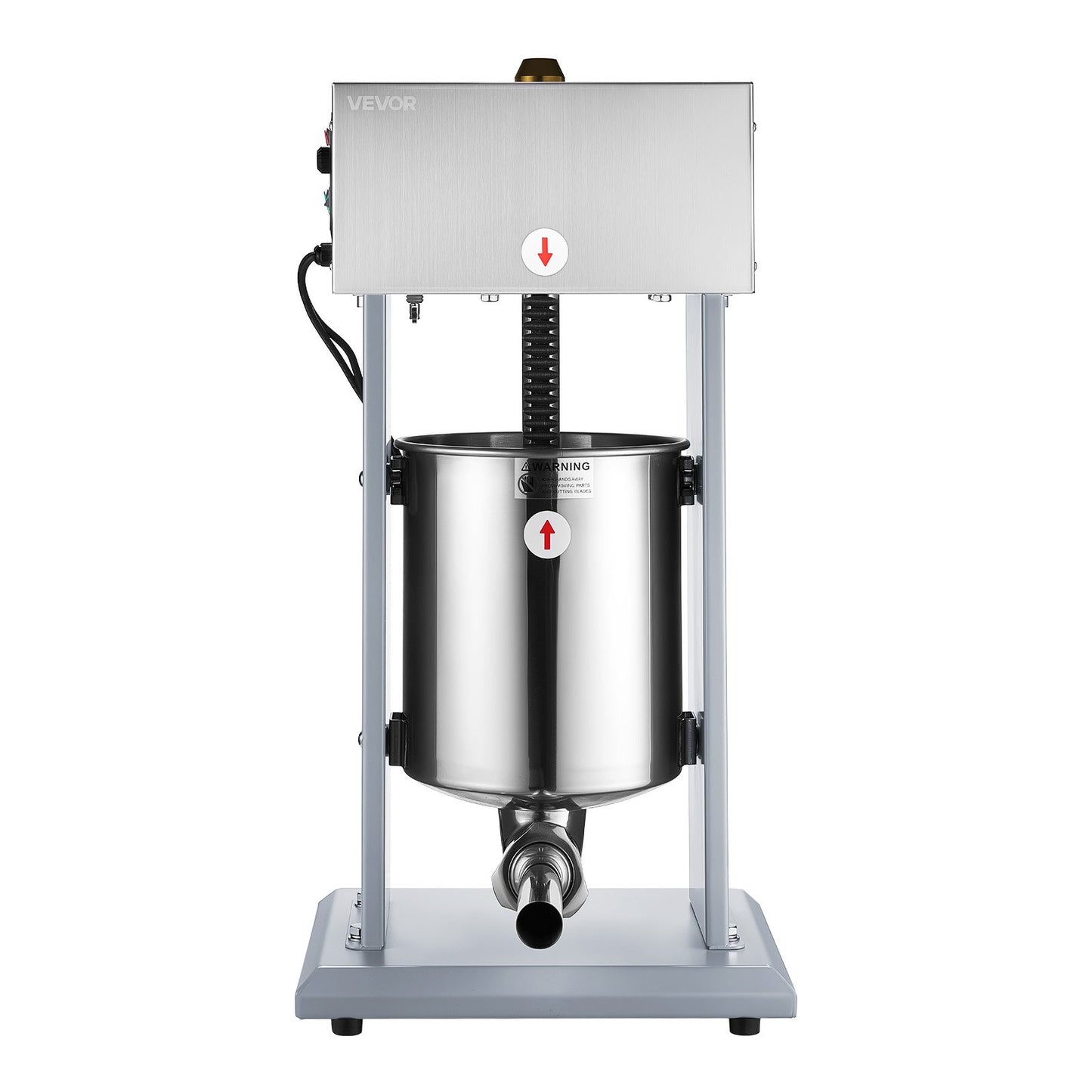 Electric Sausage Stuffer, 22 LBS / 10 L Vertical Meat Filler with Stepless Speed Adjustment, Stainless Steel Sausage Stuffing Machine, Foot Pedal & 4 Filling Tubes, for Commercial and Home Use
