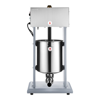 Electric Sausage Stuffer, 22 LBS / 10 L Vertical Meat Filler with Stepless Speed Adjustment, Stainless Steel Sausage Stuffing Machine, Foot Pedal & 4 Filling Tubes, for Commercial and Home Use