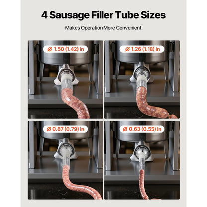 Electric Sausage Stuffer, 22 LBS / 10 L Vertical Meat Stuffer, Stepless Speed Control and Foot Pedal, Stainless Steel He