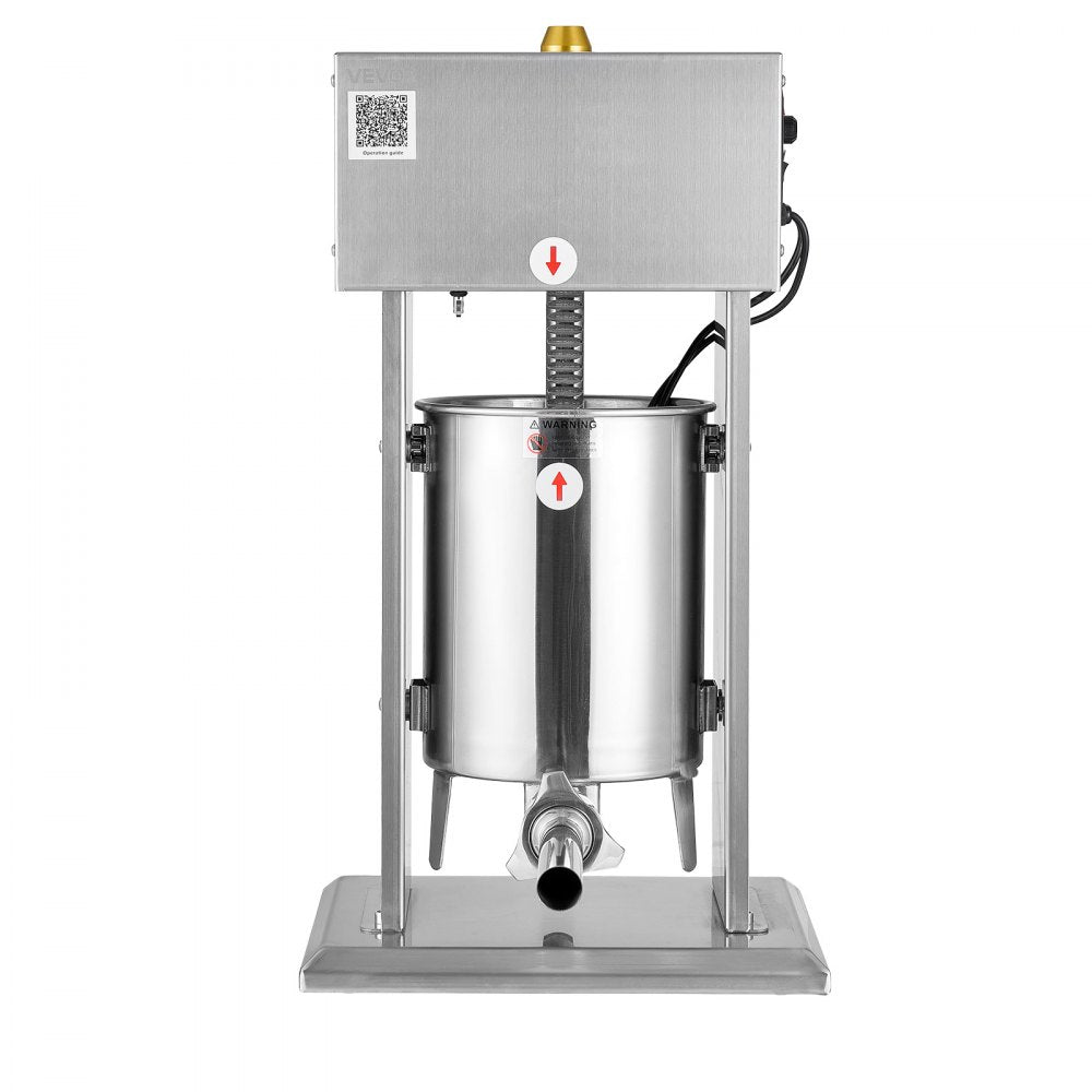 Electric Sausage Stuffer, 22 LBS / 10 L Vertical Meat Stuffer, Stepless Speed Control and Foot Pedal, Stainless Steel Heavy Duty Sausage Filler with 4 Stuffing Tubes, for Commercial & Home Use