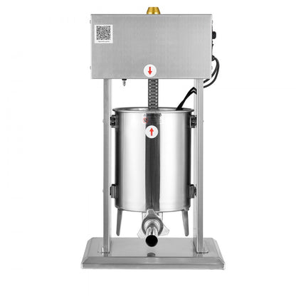 Electric Sausage Stuffer, 22 LBS / 10 L Vertical Meat Stuffer, Stepless Speed Control and Foot Pedal, Stainless Steel He