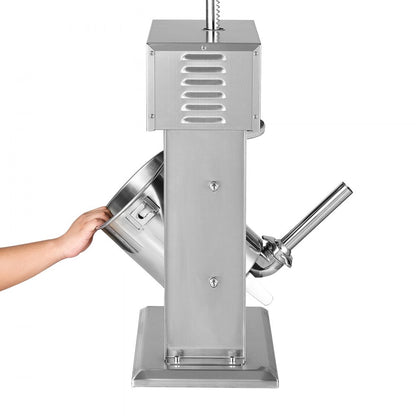 Electric Sausage Stuffer, 22 LBS / 10 L Vertical Meat Stuffer, Stepless Speed Control and Foot Pedal, Stainless Steel He