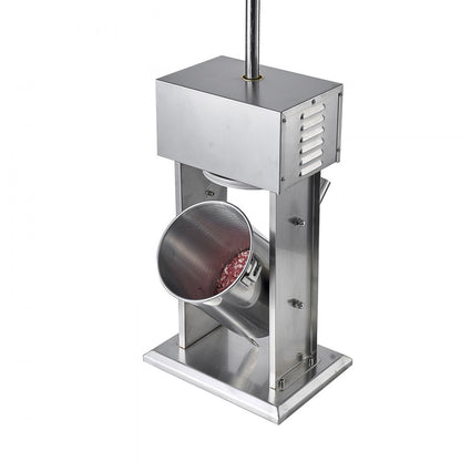 Electric Sausage Stuffer, 22 LBS / 10 L Vertical Meat Stuffer, Stepless Speed Control and Foot Pedal, Stainless Steel He