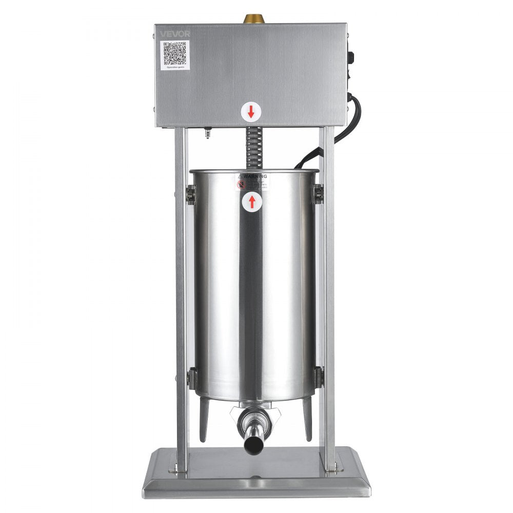 Electric Sausage Stuffer, 33 LBS / 15 L Vertical Meat Stuffer, Stepless Speed Control and Foot Pedal, Stainless Steel Heavy Duty Sausage Filler with 4 Stuffing Tubes, for Commercial & Home Use