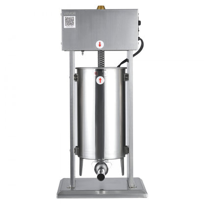 Electric Sausage Stuffer, 33 LBS / 15 L Vertical Meat Stuffer, Stepless Speed Control and Foot Pedal, Stainless Steel He