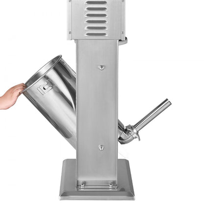 Electric Sausage Stuffer, 33 LBS / 15 L Vertical Meat Stuffer, Stepless Speed Control and Foot Pedal, Stainless Steel He