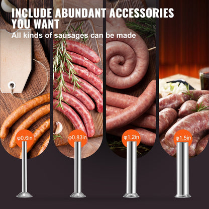 15L Electric Sausage Maker with Variable Speed and Stainless Steel Build