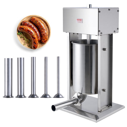 Electric 12L Vertical Sausage Stuffer, 304 Stainless Steel, Commercial Use