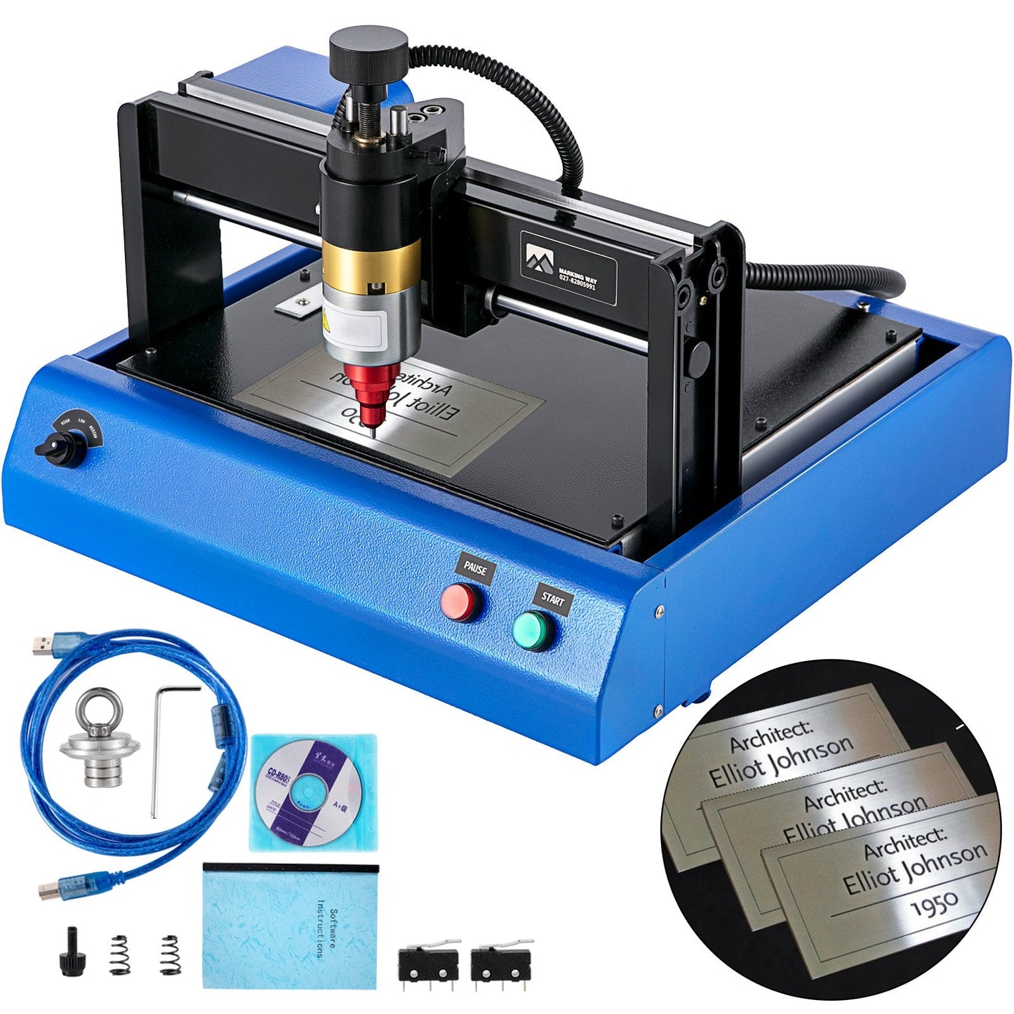 400W Electric Metal Marking Machine, 0.05-1mm Depth, 200x300mm Area