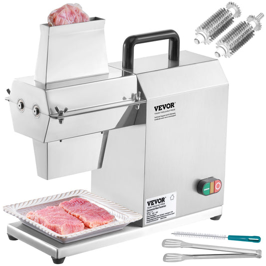 VEVOR Commercial Meat Tenderizer, Heavy Duty Stainless Steel Kitchen Tool with Handle,