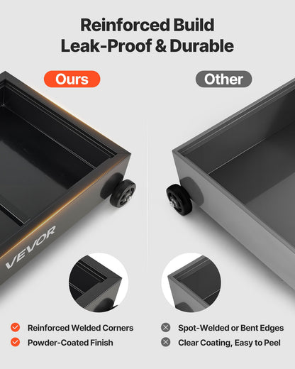 Low Profile Oil Drain Pan, 56.8 L Capacity, Rolling Oil Drain Pan with Electric Pump & 2.2 m Hose, Leak-proof & Corrosion-resistant, Fit for Cars, SUVs, Trucks, Motorcycles, ATVs, Metal