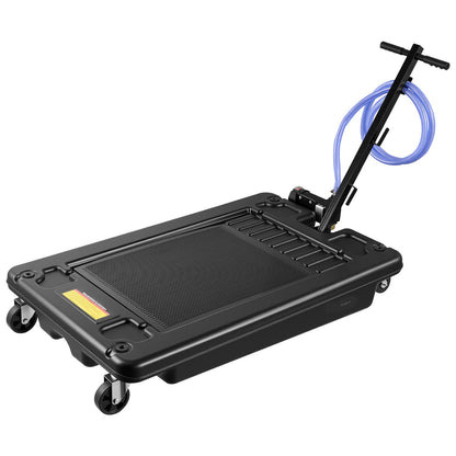 Low Profile Oil Drain Pan, 64 L Capacity, Rolling Oil Drain Pan with Electric Pump & 2.2 m Hose, Leak-proof & Corrosion-resistant, Fit for Cars, SUVs, Trucks, Motorcycles, ATVs, Metal