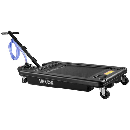 Low Profile Oil Drain Pan, 64 L Capacity, Rolling Oil Drain Pan with Electric Pump & 2.2 m Hose, Leak-proof & Corrosion-resistant, Fit for Cars, SUVs, Trucks, Motorcycles, ATVs, Metal