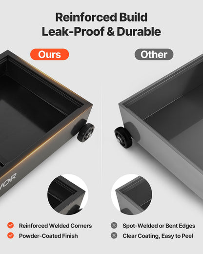 Low Profile Oil Drain Pan, 75.7 L Capacity, Rolling Oil Drain Pan with Electric Pump & 2.2 m Hose, Leak-proof & Corrosion-resistant, Fit for Cars, SUVs, Trucks, Motorcycles, ATVs, Metal