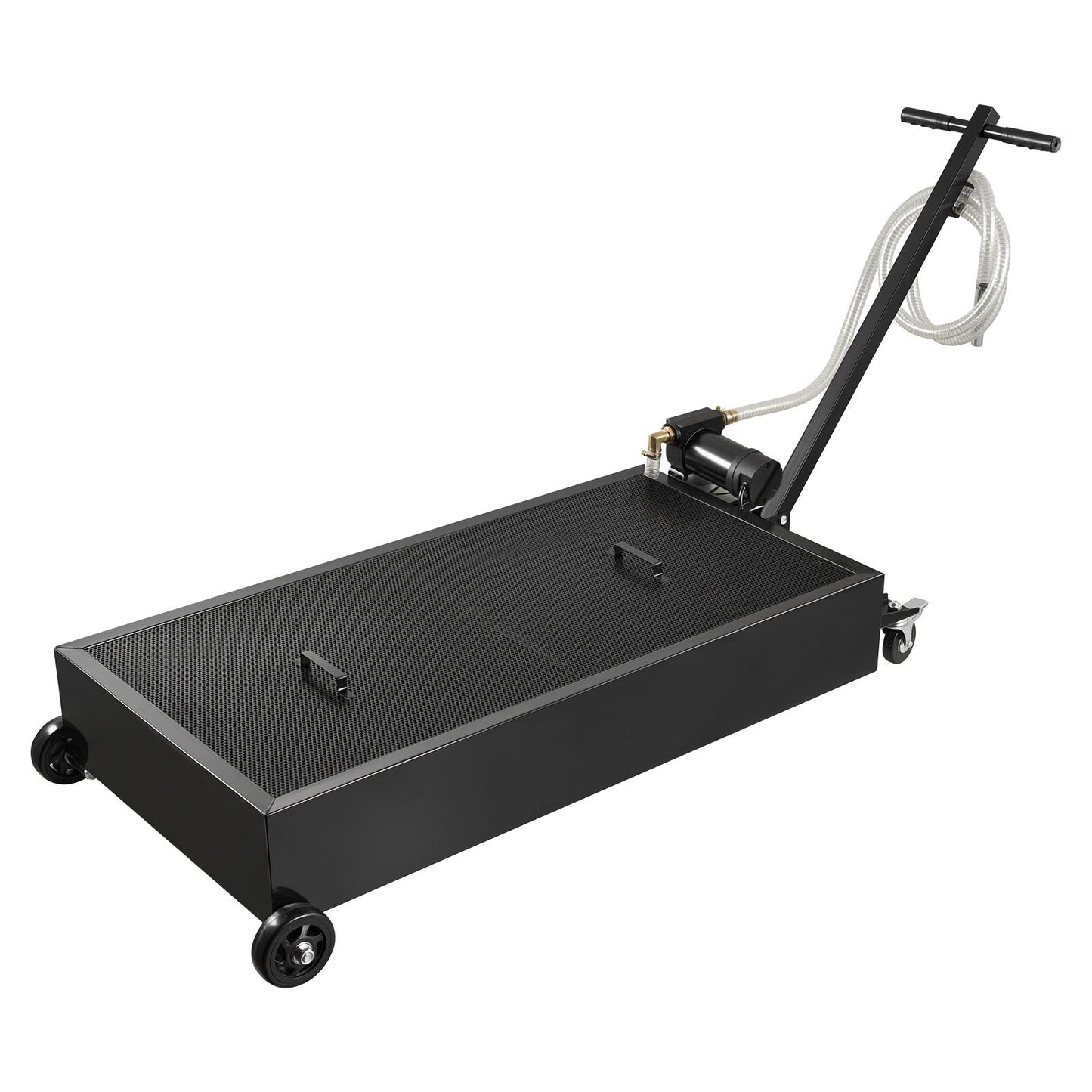 Low Profile Oil Drain Pan, 75.7 L Capacity, Rolling Oil Drain Pan with Electric Pump & 2.2 m Hose, Leak-proof & Corrosion-resistant, Fit for Cars, SUVs, Trucks, Motorcycles, ATVs, Metal