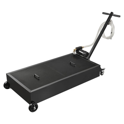 Low Profile Oil Drain Pan, 75.7 L Capacity, Rolling Oil Drain Pan with Electric Pump & 2.2 m Hose, Leak-proof & Corrosion-resistant, Fit for Cars, SUVs, Trucks, Motorcycles, ATVs, Metal