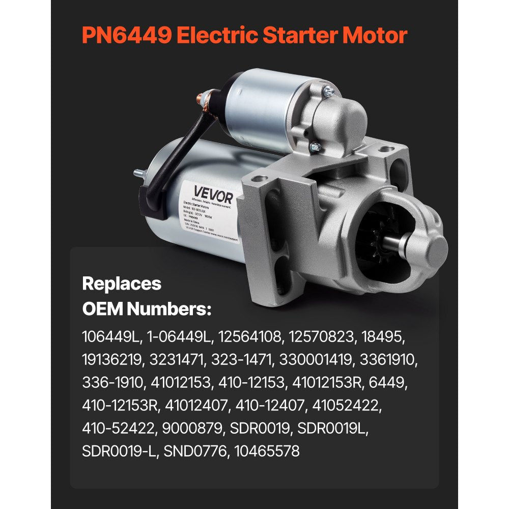 Starter High Torque Starter Motor for Oldsmobile Isuzu GMC 6449 410-12153R