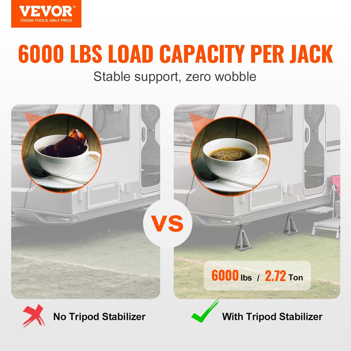VEVOR RV Stabilizer Jacks, 4 Pack Aluminum RV Leveling Jacks, RV Stack Jacks for