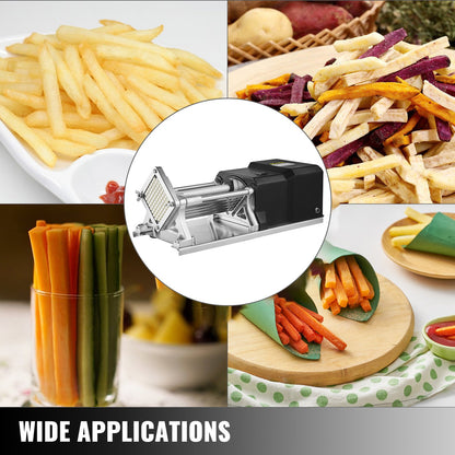 VEVOR Electric Potato Cutter with 4 Blade Shapes Chip Cutter for Fruit and Vegetable
