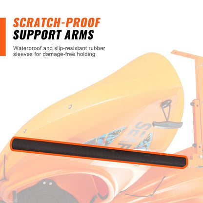 Ceiling Mounted Kayak & Canoe Storage Rack for 2, Adjustable & Padded, 113.5 kg