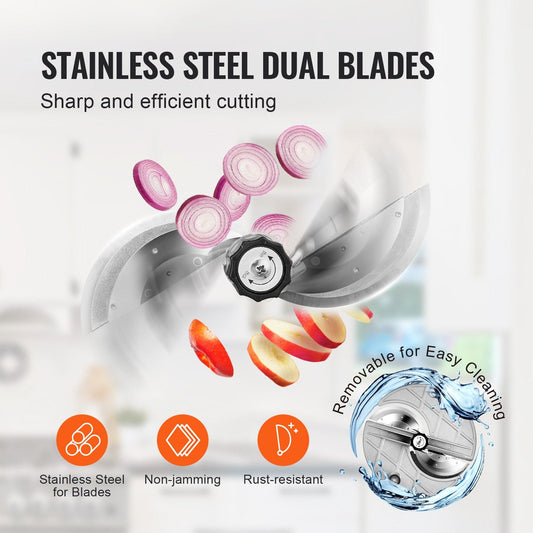 Electric Vegetable Slicer, Adjustable 0-12mm, Stainless Steel Food Cutter
