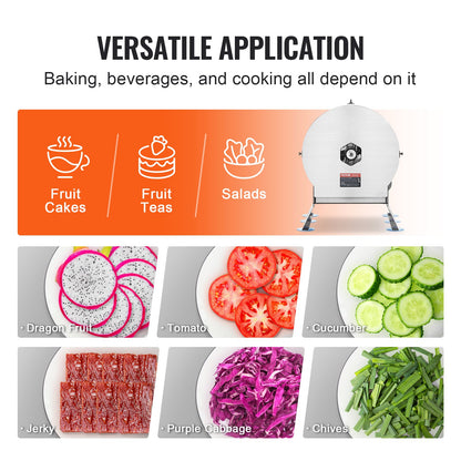 VEVOR Electric Vegetable Slicer, 0-0.5"/0-12mm Thickness Adjustable Commercial Slicer