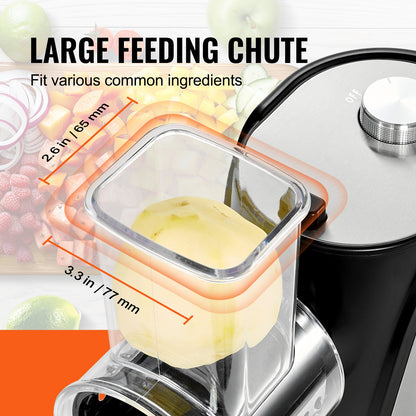 VEVOR Electric Cheese Grater Salad Maker, 250W Salad Shooter, Electric Vegetable