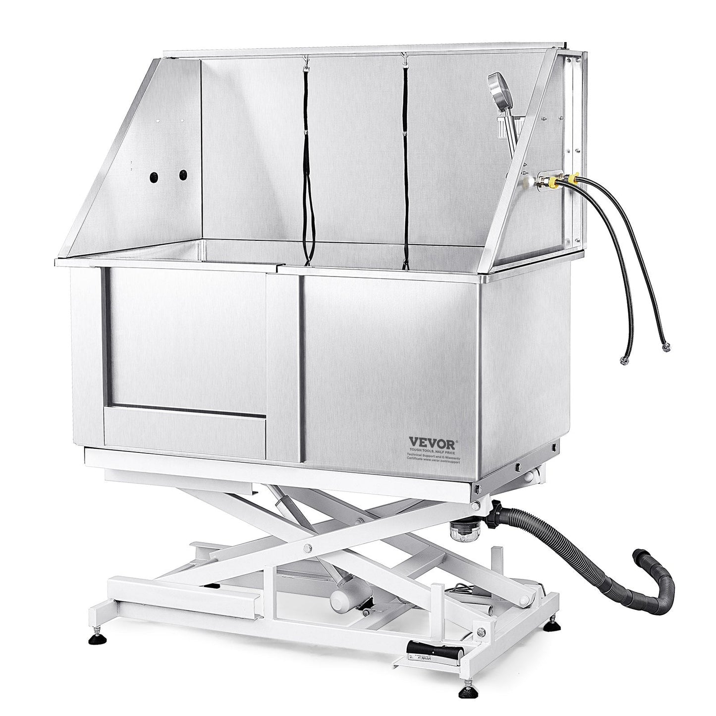 Professional 1.27m Stainless Steel Dog Grooming Tub with Electric Height Adjustment