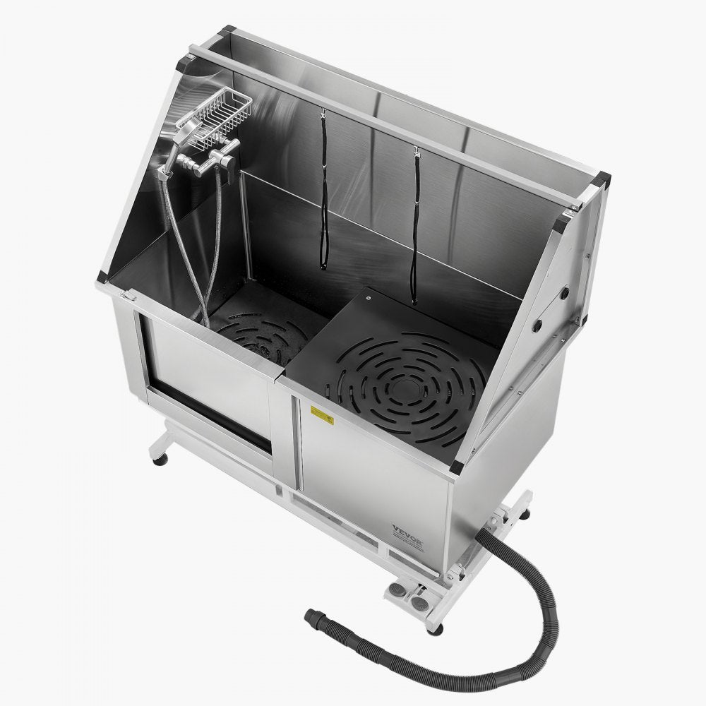VEVOR 127 cm Electric Dog Grooming Bath Tub Stainless Steel w Water Filter Left