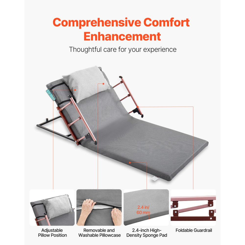 VEVOR Electric Lifting Backrest 136 kg 4-68° Adjustable with Folable Guardrail, 1910 x 960 mm