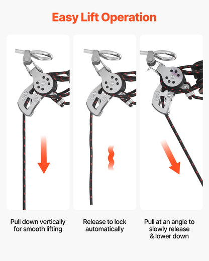 Hard Top Remover Lift, 99.79 kg, Jeep Hardtop Removal Storage Roof Hoist with Anti-Drop System, Easy One-Person Operation, Support 8-16 in Ceiling, for 2-Door & 4-Door Jeep Wrangler JK JL & Ford