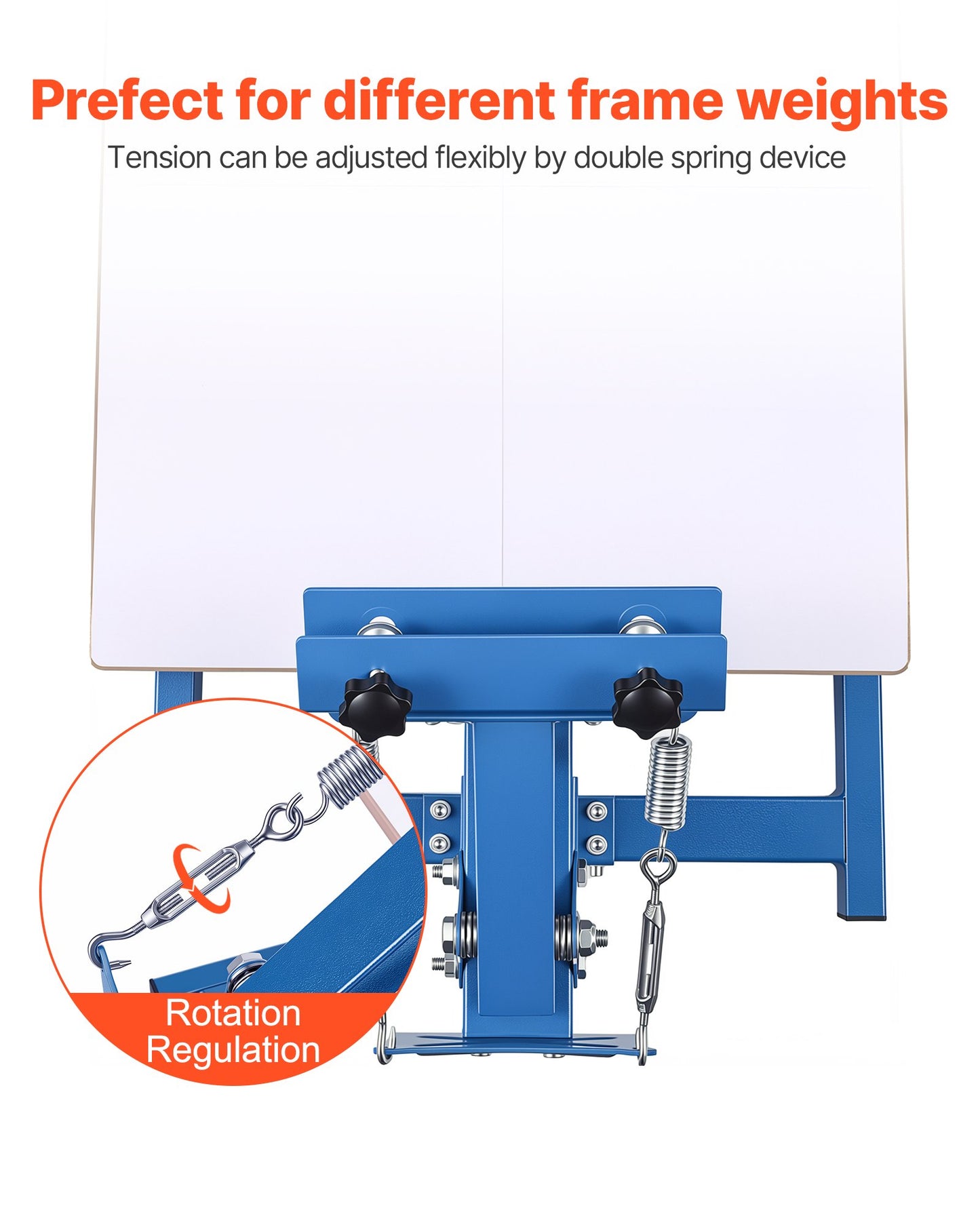 Screen Printing Machine 1 Color 1 Station Silk Screen Printing Press, 540 x 450 mm Platen, Adjustable Tension, Powder-Coated Carbon Steel, for T-shirt Clothing DIY, Home and Commercial Use
