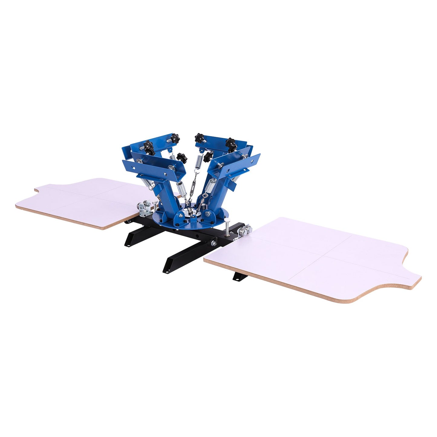 Screen Printing Machine 4 Color 2 Station Silk Screen Printing Press, 540 x 450 mm, 360° Rotatable, Accurate Positioning, Powder-Coated Carbon Steel, for T-shirt DIY, Home and Commercial