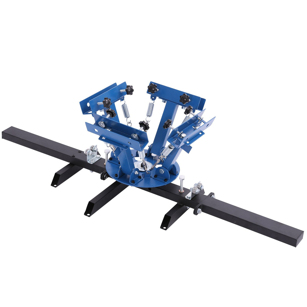 Screen Printing Machine 4 Color 2 Station Silk Screen Printing Press, 540 x 450 mm, 360° Rotatable, Accurate Positioning, Powder-Coated Carbon Steel, for T-shirt DIY, Home and Commercial