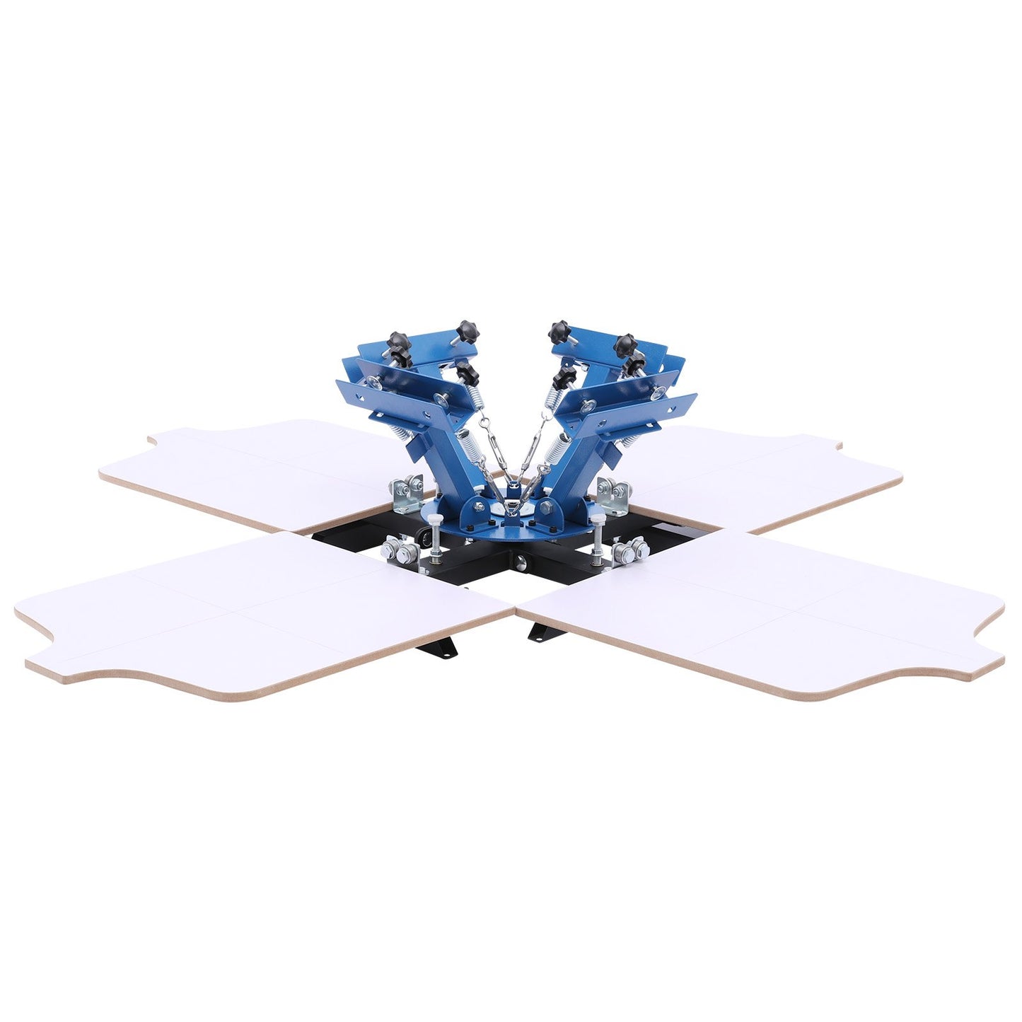 Screen Printing Machine 4 Color 4 Station Silk Screen Printing Press, 540 x 450 mm, 360° Rotatable, Accurate Positioning, Powder-Coated Carbon Steel, for T-shirt DIY, Home and Commercial