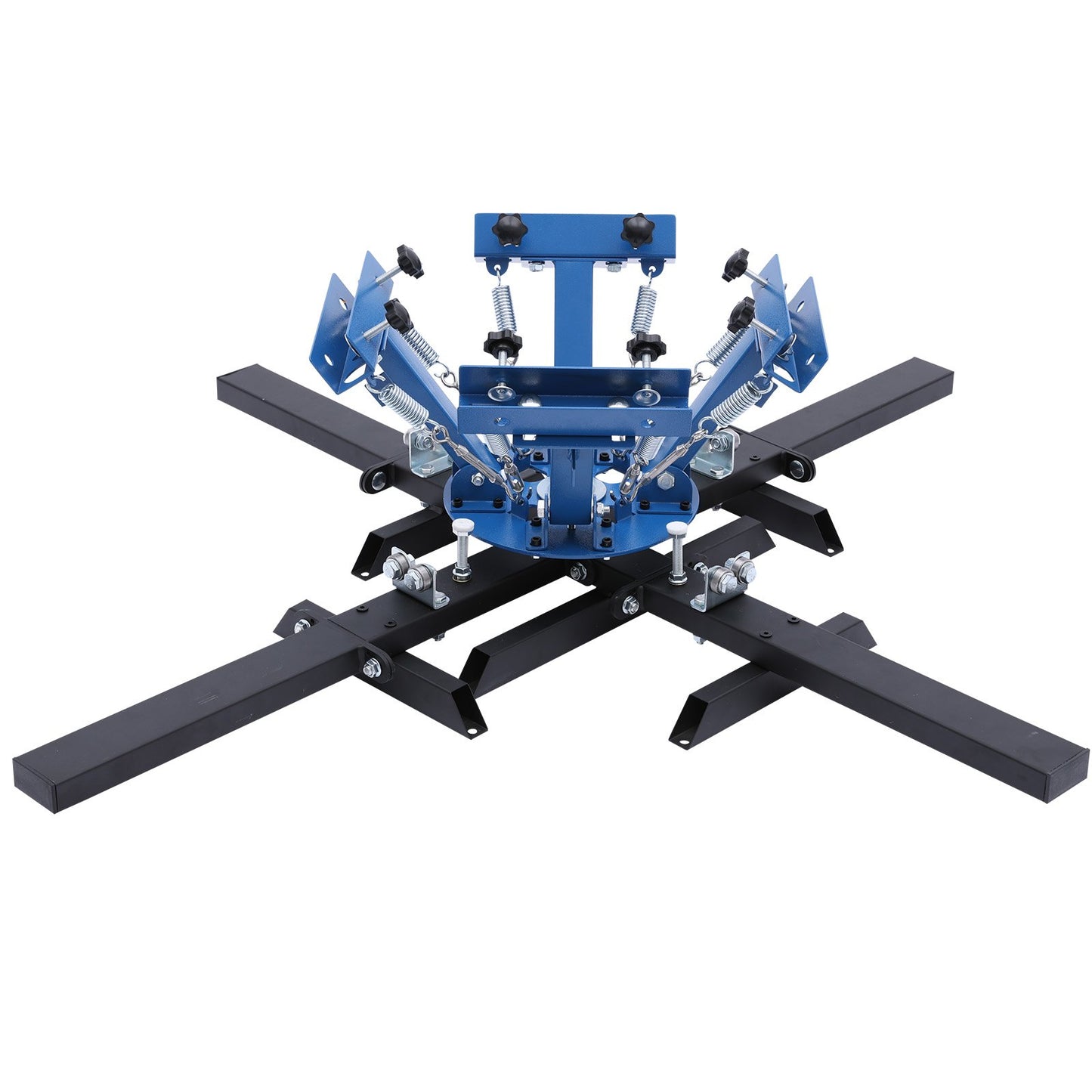 Screen Printing Machine 4 Color 4 Station Silk Screen Printing Press, 540 x 450 mm, 360° Rotatable, Accurate Positioning, Powder-Coated Carbon Steel, for T-shirt DIY, Home and Commercial