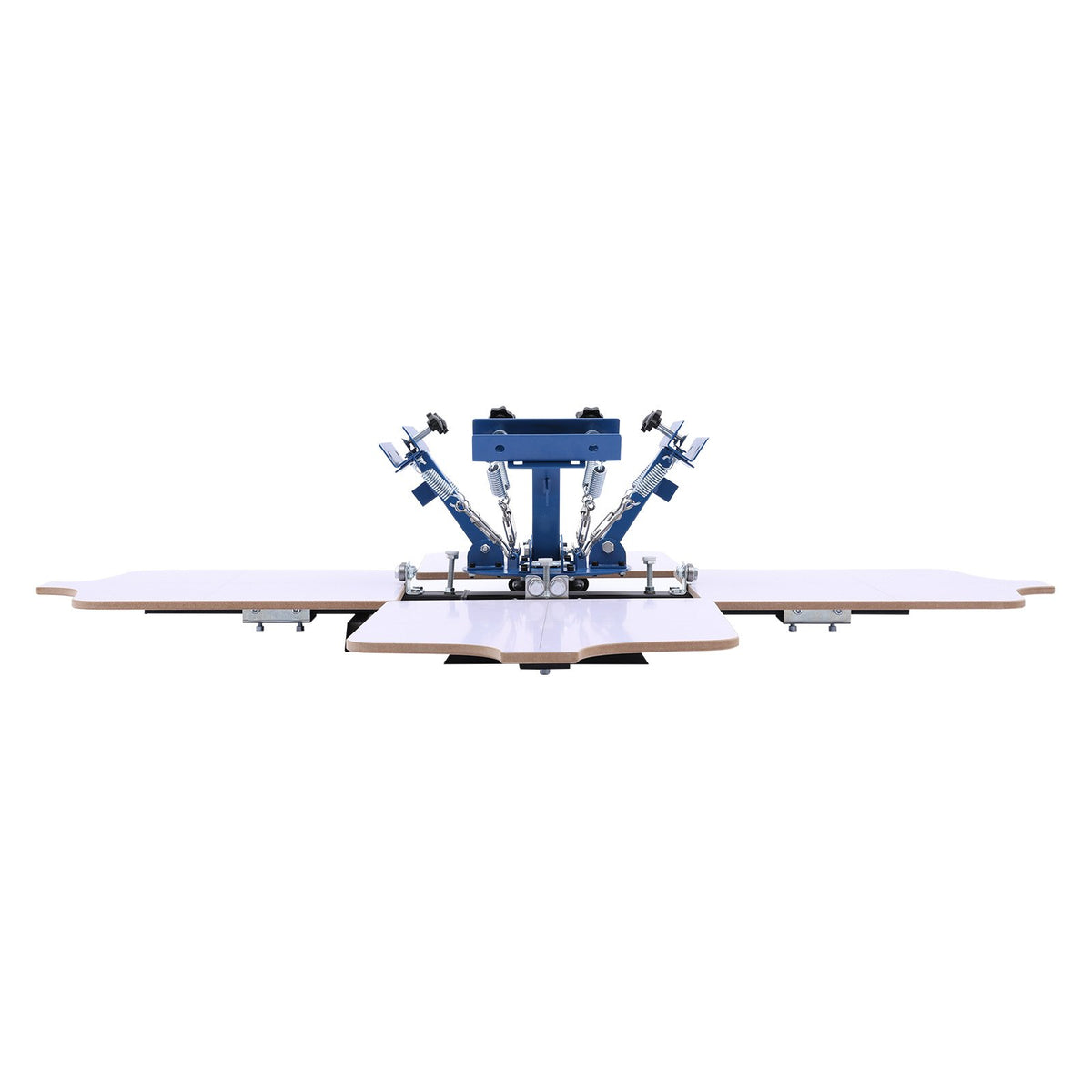 Screen Printing Machine 4 Color 4 Station Silk Screen Printing Press, 540 x 450 mm, 360° Rotatable, Accurate Positioning, Powder-Coated Carbon Steel, for T-shirt DIY, Home and Commercial
