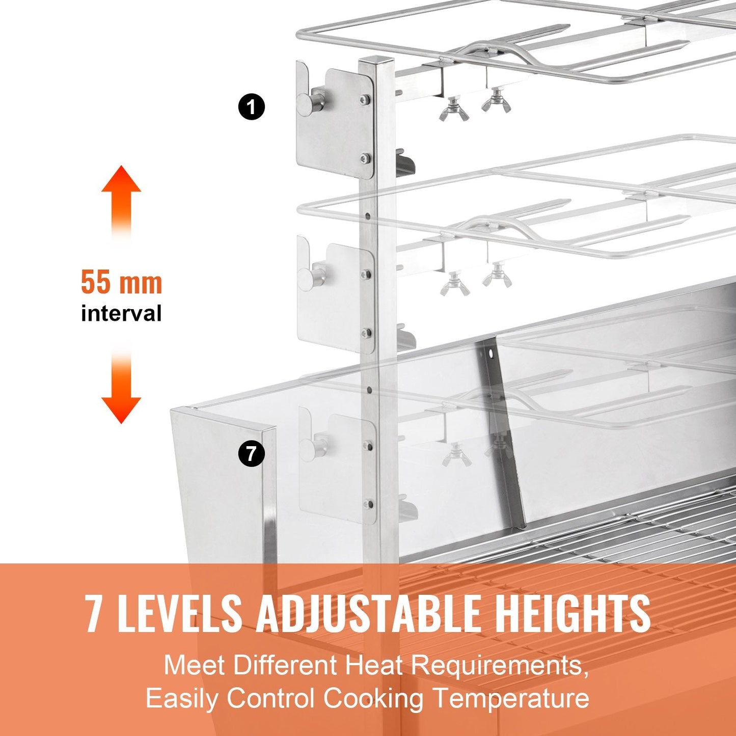 Heavy-Duty Rotisserie Grill for Pig, Lamb, and Chicken - 42W, 61kg Capacity
