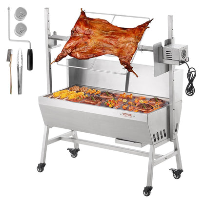 Heavy-Duty Rotisserie Grill for Pig, Lamb, and Chicken - 42W, 61kg Capacity