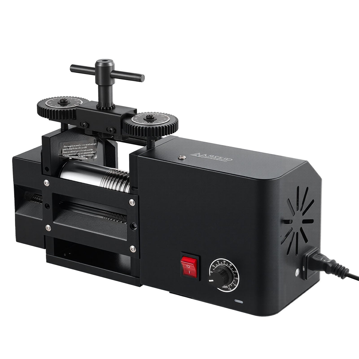 Rolling Mill 4-in-1 Flat Square Round Half-Round Electric Roller Mill, Jewelry DIY Tool, 0.03-7 mm Adjustable Thickness, Stable & Even Rolling, for Pressing Ductile Metals, Gold, Silver, Copper