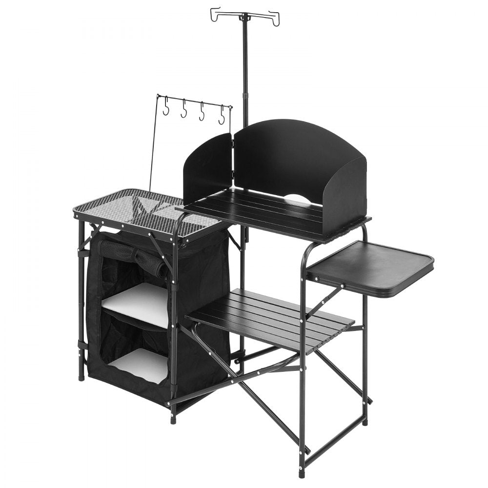 VEVOR Camping Kitchen Table Portable Outdoor Cook Station Storage Aluminum