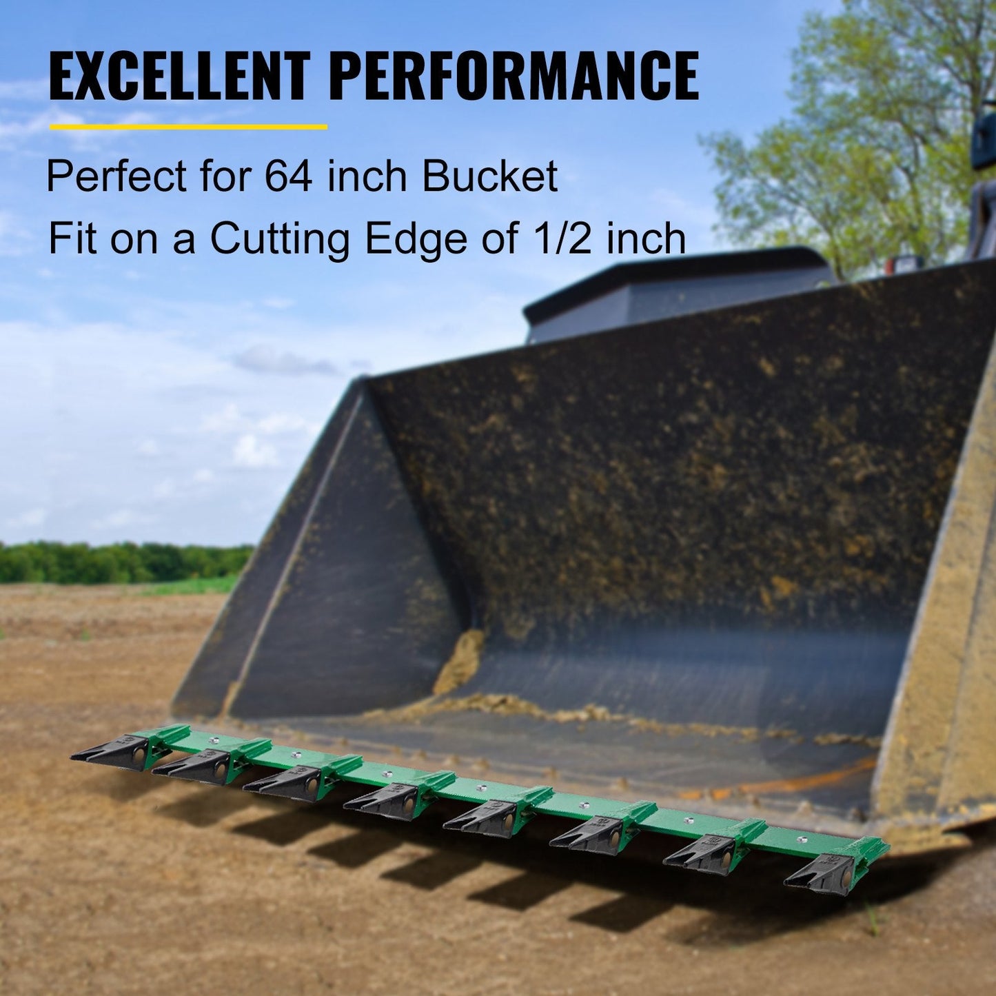 Heavy-Duty 1.6m Bolt-On Tooth Bar with 8 Shanks for Tractor Buckets