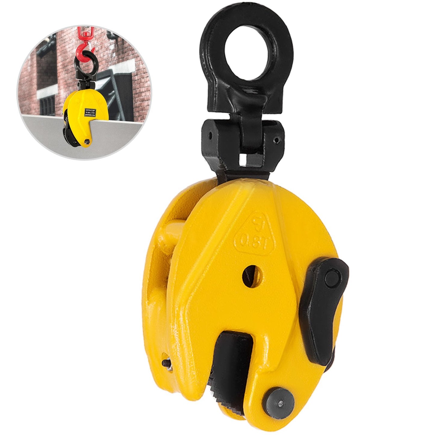 0.8T Alloy Steel Vertical Plate Clamp, 0-15 mm Jaw, 800 kg Capacity