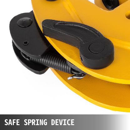 1T Vertical Steel Plate Lifting Clamp with Secure Spring and Swivel Shackle
