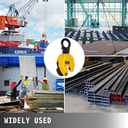 1T Vertical Steel Plate Lifting Clamp with Secure Spring and Swivel Shackle