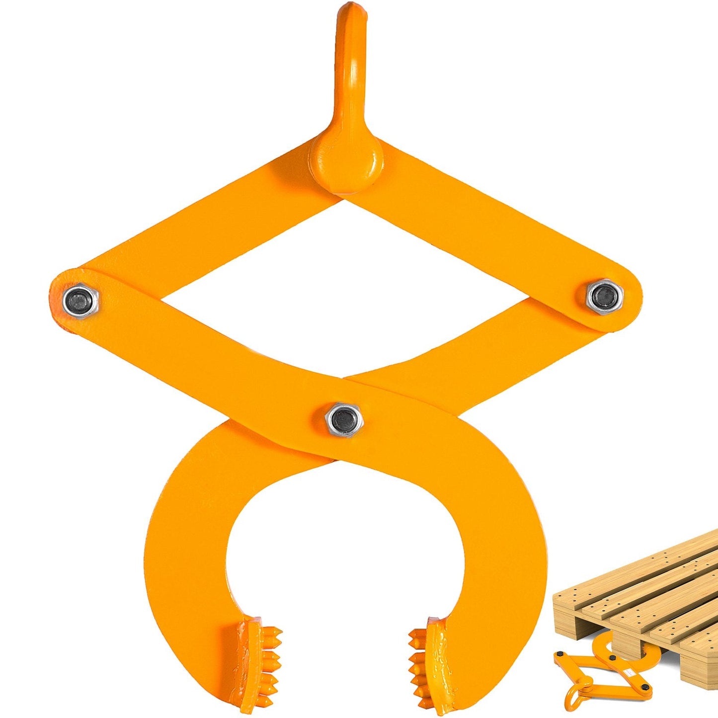 Steel Scissor Pallet Puller Clamp, 1 Ton Capacity, High Visibility, 41 cm Length