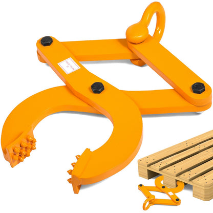 Heavy Duty 3T Pallet Puller, Yellow Steel Scissor Clamp, 16cm Jaw Opening