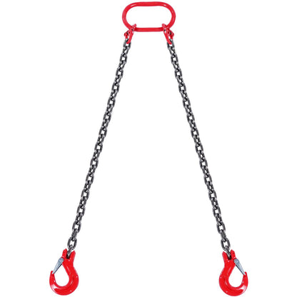 VEVOR 8 mm x 150 cm Chain Sling 2 Legs G80 Lifting Chain with Grab Hooks 2993 kg